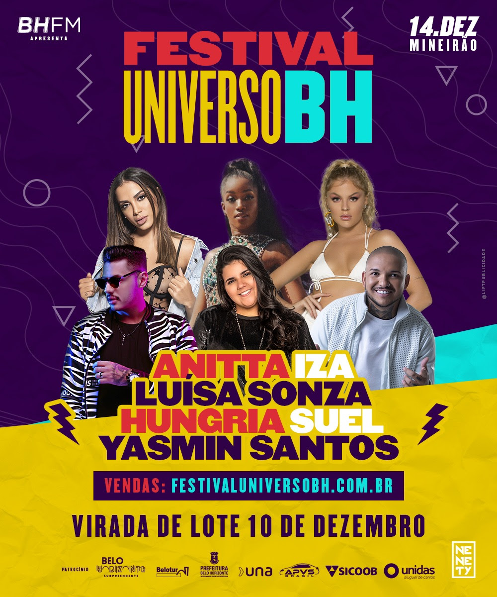 #DICADELES: FESTIVAL UNIVERSO BH É NESTE SÁBADO NO MINEIRÃO